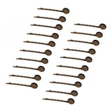Max 20Pcs blank cabochon beads hair clip setting base round 12mm Bronze