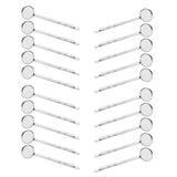 Max 20Pcs blank cabochon beads hair clip setting base round 12mm Platinum