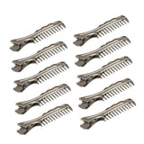 Max 10x Alligator Clips Prong Duckbill Teeth Comb Hairpin Bow DIY Silver