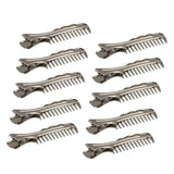 Max 10x Alligator Clips Prong Duckbill Teeth Comb Hairpin Bow DIY Silver