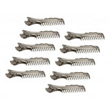 Max 10x Alligator Clips Prong Duckbill Teeth Comb Hairpin Bow DIY Silver