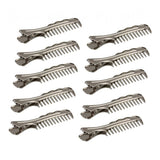 Max 10x Alligator Clips Prong Duckbill Teeth Comb Hairpin Bow DIY Silver