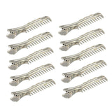 Max 10x Alligator Clips Prong Duckbill Teeth Comb Hairpin Bow DIY Platinum