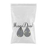 Max Halloween PU Leather Water Drop Teardrop Dangle Drop Earrings Jewelry A