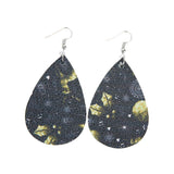 Max Halloween PU Leather Water Drop Teardrop Dangle Drop Earrings Jewelry A