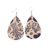 Max Halloween PU Leather Water Drop Teardrop Dangle Drop Earrings Jewelry C