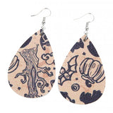 Max Halloween PU Leather Water Drop Teardrop Dangle Drop Earrings Jewelry C