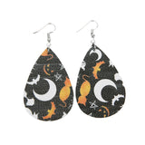 Max Halloween PU Leather Water Drop Teardrop Dangle Drop Earrings Jewelry F