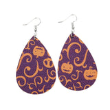 Max Halloween PU Leather Water Drop Teardrop Dangle Drop Earrings Jewelry G