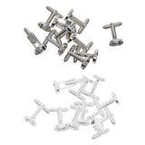 Max 10x 12mm Blank Cuff Link Settings Bases DIY Formal Cufflink White Golden