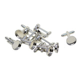 Max 10x 12mm Blank Cuff Link Settings Bases DIY Formal Cufflink White Golden