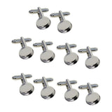 Max 10x 12mm Blank Cuff Link Settings Bases DIY Formal Cufflink White Golden