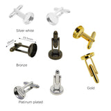 Max 10x 12mm Blank Cuff Link Settings Bases DIY Formal Cufflink White Golden