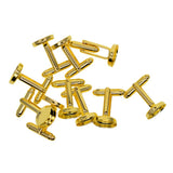 Max 10Pack Cufflink Cuff Button Glue Pad Round Base Cuff Link Findings Golden