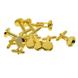 Max 10Pack Cufflink Cuff Button Glue Pad Round Base Cuff Link Findings Golden