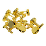 Max 10Pack Cufflink Cuff Button Glue Pad Round Base Cuff Link Findings Golden