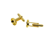 Max 10Pack Cufflink Cuff Button Glue Pad Round Base Cuff Link Findings Golden
