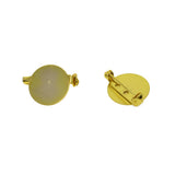 Max 10pcs Round Brooch Clasps Pin Disk Base Pad Bezel Blank Cabochon Trays Gold