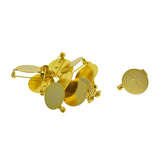 Max 10pcs Round Brooch Clasps Pin Disk Base Pad Bezel Blank Cabochon Trays Gold