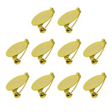 Max 10pcs Round Brooch Clasps Pin Disk Base Pad Bezel Blank Cabochon Trays Gold