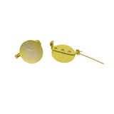 Max 10pcs Round Brooch Clasps Pin Disk Base Pad Bezel Blank Cabochon Trays Gold