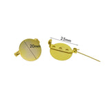 Max 10pcs Round Brooch Clasps Pin Disk Base Pad Bezel Blank Cabochon Trays Gold
