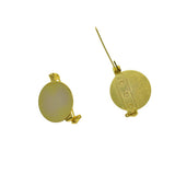 Max 10pcs Round Brooch Clasps Pin Disk Base Pad Bezel Blank Cabochon Trays Gold