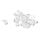 Max 20x Silver Tone Round Cufflinks Settings DIY Mens Cuff Links Tray Cabochon