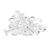 Max 20x Silver Tone Round Cufflinks Settings DIY Mens Cuff Links Tray Cabochon