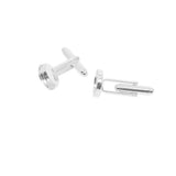 Max 20x Silver Tone Round Cufflinks Settings DIY Mens Cuff Links Tray Cabochon