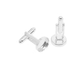 Max 20x Silver Tone Round Cufflinks Settings DIY Mens Cuff Links Tray Cabochon