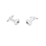 Max 20x Silver Tone Round Cufflinks Settings DIY Mens Cuff Links Tray Cabochon
