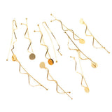 Max 10 Pieces Womens Fashion Golden Waved Shape Hair Clip Hairpin Hair Accessory