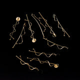 Max 10 Pieces Womens Fashion Golden Waved Shape Hair Clip Hairpin Hair Accessory