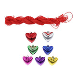 Max Craft Bells DIY Bells for Holiday Christmas Decoration Shiny Heart 7pcs