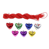 Max Craft Bells DIY Bells for Holiday Christmas Decoration Shiny Heart 7pcs
