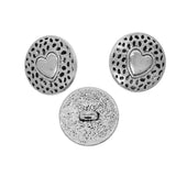 Maxbell 20pcs Tibetan Silver Alloy 1-Hole Sewing Buttons Fastening 18mm Heart