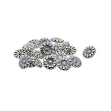 Maxbell 20pcs Tibetan Silver Alloy 1-Hole Sewing Buttons Fastening 18mm Daisy Flower