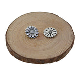 Maxbell 20pcs Tibetan Silver Alloy 1-Hole Sewing Buttons Fastening 18mm Daisy Flower