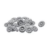 Maxbell 20pcs Tibetan Silver Alloy 1-Hole Sewing Buttons Fastening 18mm Daisy Flower