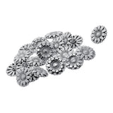Maxbell 20pcs Tibetan Silver Alloy 1-Hole Sewing Buttons Fastening 18mm Daisy Flower