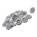 Maxbell 20pcs Tibetan Silver Alloy 1-Hole Sewing Buttons Fastening 18mm Daisy Flower