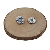 Maxbell 20pcs Tibetan Silver Alloy 1-Hole Sewing Buttons Fastening 18mm Daisy Flower