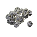 Maxbell 20pcs Tibetan Silver Alloy 1-Hole Sewing Buttons Fastening 17mm Maze