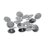 Maxbell 20pcs Tibetan Silver Alloy 1-Hole Sewing Buttons Fastening 17mm Maze