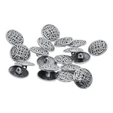 Maxbell 20pcs Tibetan Silver Alloy 1-Hole Sewing Buttons Fastening 17mm Maze