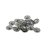 Maxbell 30 Pieces Antique Silver Engraved Shank Buttons Classic Floral Pattern