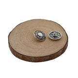 Maxbell 30 Pieces Antique Silver Engraved Shank Buttons Classic Floral Pattern