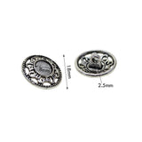 Maxbell 30 Pieces Antique Silver Engraved Shank Buttons Classic Floral Pattern