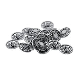 Maxbell 30 Pieces Antique Silver Engraved Shank Buttons Classic Floral Pattern